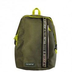 ZAINO MITAMA COLOR TOUCH CON CAPPELLINO VERDE MILITARE/VERDE FLUO