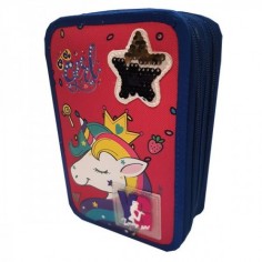 ASTUCCIO 3 ZIP SCUOLA UNICORNO FUCSIA – POOL OVER