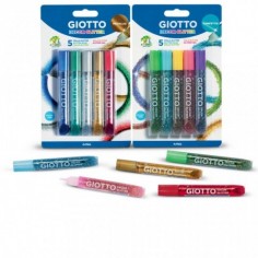 Giotto Decor Colla Glitter Formati: Blister 5 pezzi; tubetti singoli Disponibile in: 6 colori glitter; 5 colori paillettes