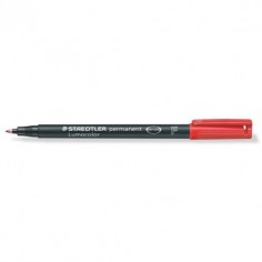 Penna a punta sintetica Staedtler Lumocolor Permanent rosso punta fine 0
