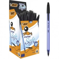 Bic cristal soft penna sfera nera 50 pezzi