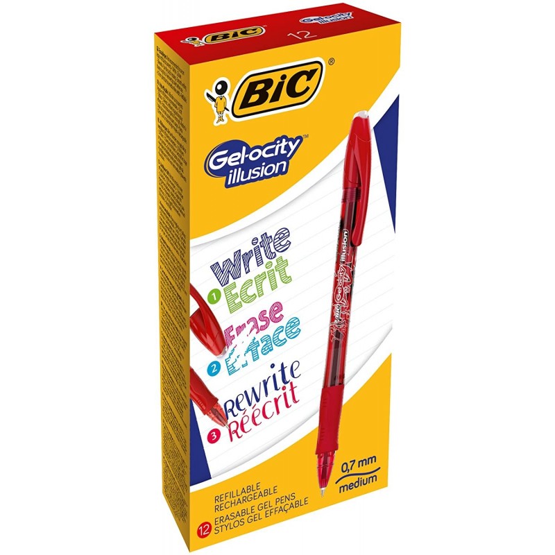 BIC 943442 - 0.7 mm "Gel Ocity" Illusion Penna Cancellabile BIC 943442 - 0.7 mm "Gel Ocity" Illusion Penna Cancellabile