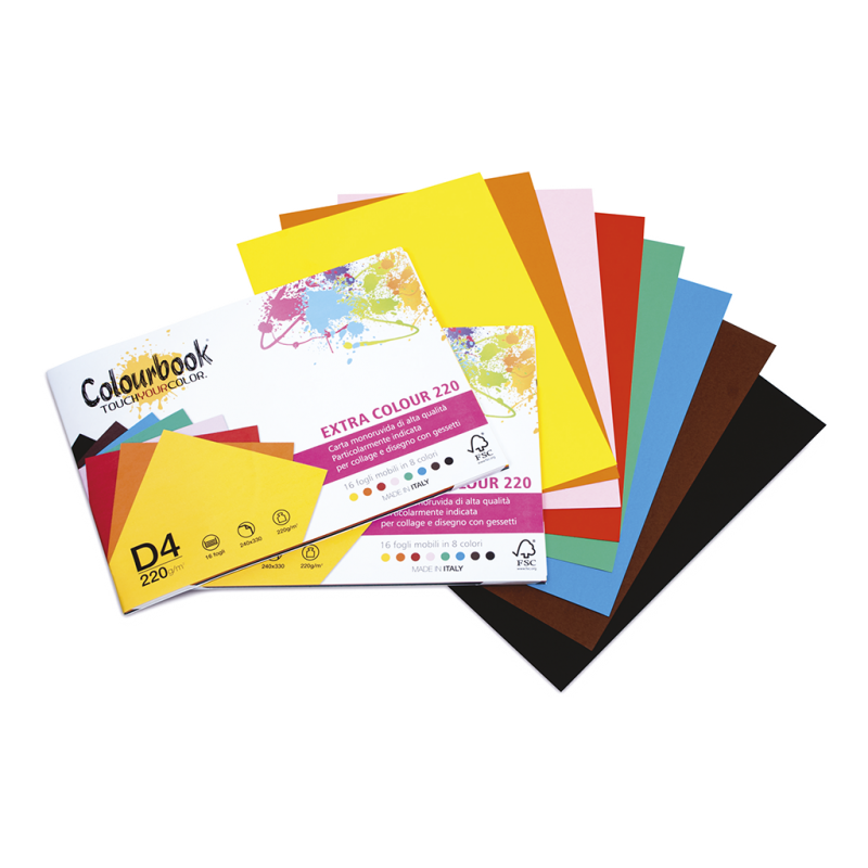 BLOCCO DA DISEGNO D4 ALBUM A COLORI COLOURBOOK 220gr. BLOCCO DA DISEGNO D4 ALBUM A COLORI COLOURBOOK 220gr.