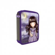ASTUCCIO 2 ZIP doppia cerniera GORJUSS pencil case CATCH A FALLING STAR santoro 688GJ15 attrezzato VIOLA scuola